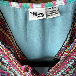 Indian Tropical Fashion Women's Blue & Multicolor Swim Coverup